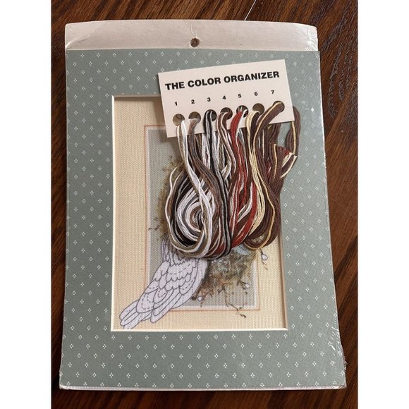 Vintage Weekenders Counted Cross Stitch Kit 5x7 Sparrow With Nest w/ Mat - Picture 3 of 3